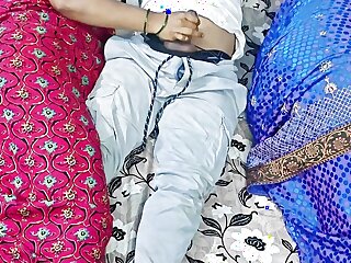 Stepson Shares a bed with his desi stepmom and her close freind,He got a chance to fucked both of them..